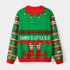 Kyoto-Lion Santa's Little Elf Fuzzy Christmas Ugly Sweatshirt
