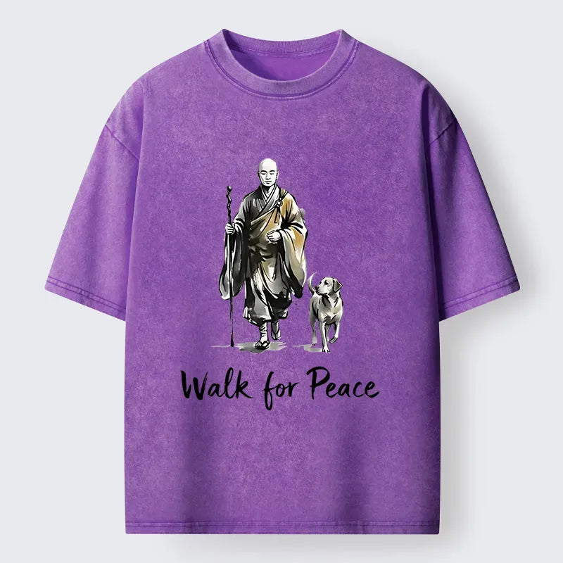 Kyoto-Lion Peace Dog Aloka Washed T-Shirt