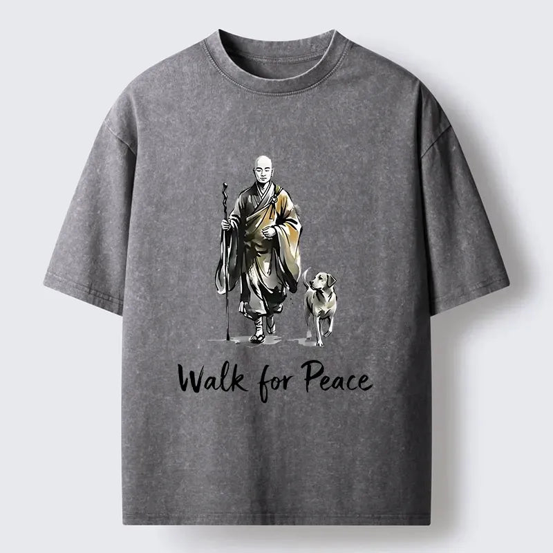 Kyoto-Lion Peace Dog Tee for Streetwear