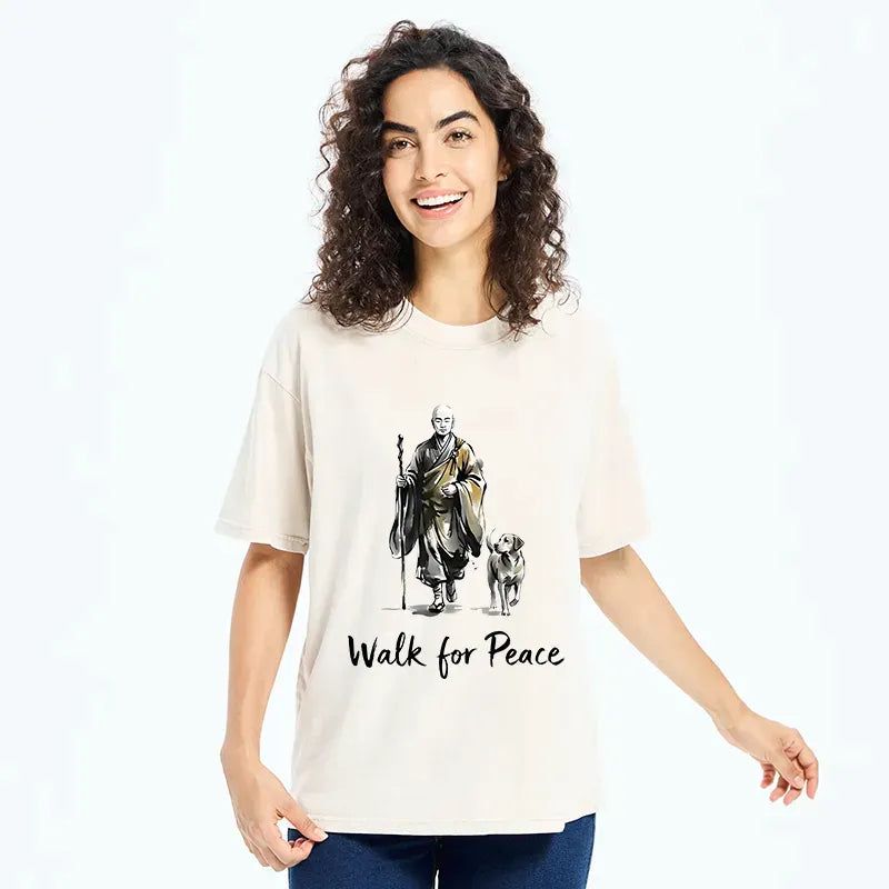 Kyoto-Lion Peace Dog Tee for Streetwear