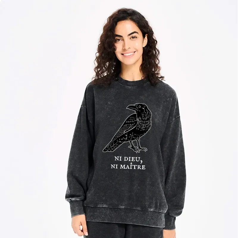 Japanese Crow Sweatshirt for Daily Wear