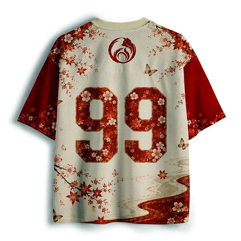 Elegant Cat Geisha Mesh Jersey