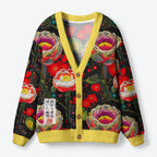 Kyoto-Lion Polka Dot Magical Style Flowers: Bloom and Decay Ugly Cardigan Sweater
