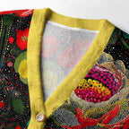 Kyoto-Lion Polka Dot Magical Style Flowers: Bloom and Decay Ugly Cardigan Sweater