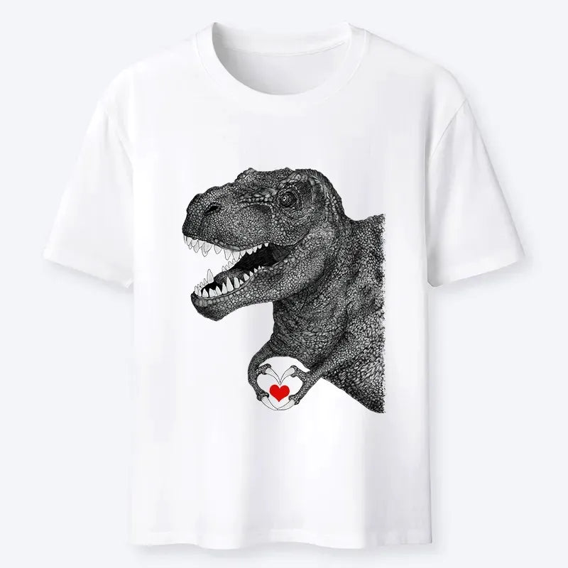 Japanese Dinosaur Making Heart Shape Tee Gift for Him