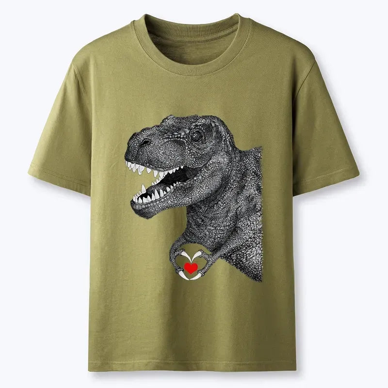 Japanese Dinosaur Making Heart Shape Tee Gift for Him