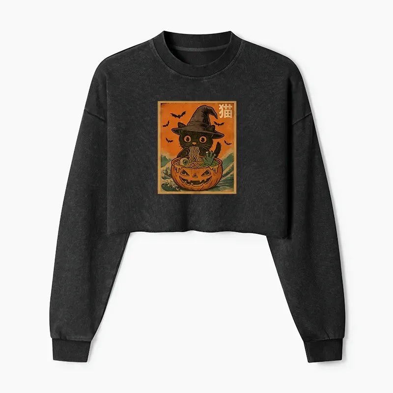 Cat Eating Ramen Japanese Sweatshirt Gift