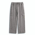 Kyoto-Lion Minimal Splash Ink Cute Cat Washed Utility Sweatpants