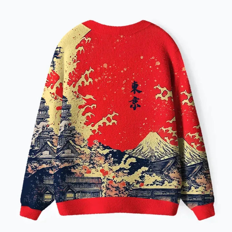 Traditional Japanese Scenery Cardigan for Daily Wear