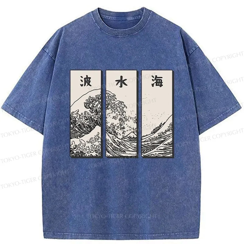 Japanese Wave Washed T-Shirt on Sale