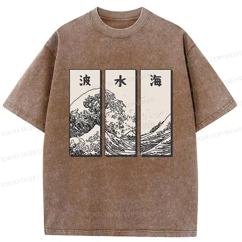 Japanese Wave Washed T-Shirt on Sale