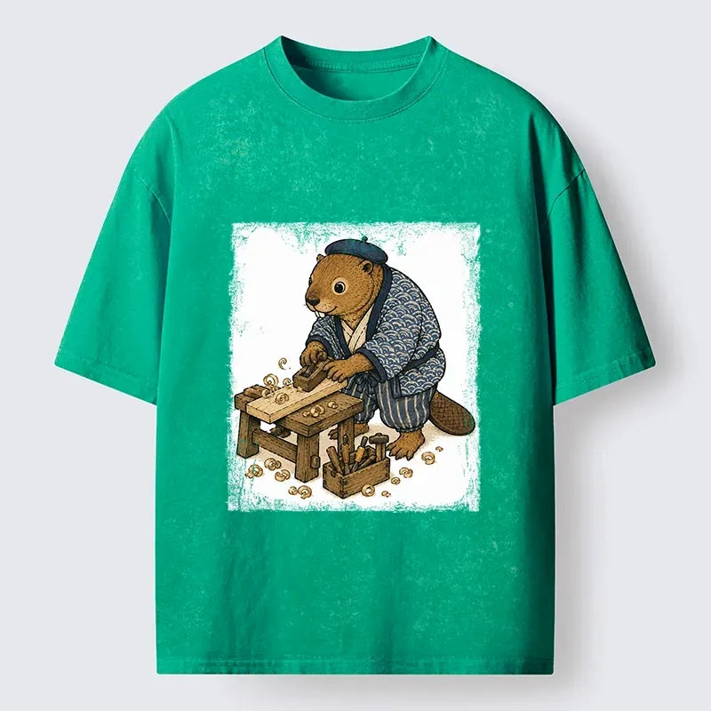 cute beaver planing wood shirt