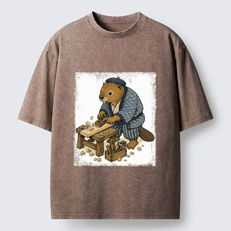 cute beaver planing wood shirt