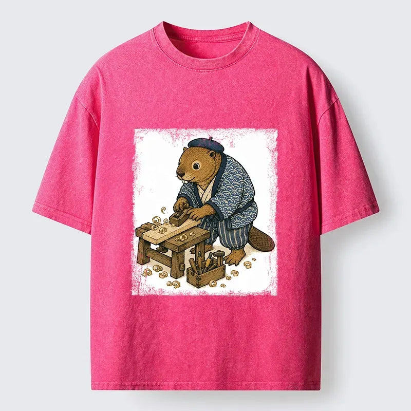 cute beaver planing wood shirt