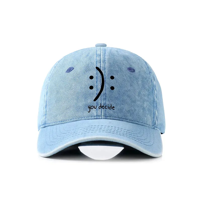 Kyoto-Lion Laugh Or Sad Denim Cap