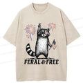 Kyoto-Lion Raccoon Celebrating The Festival Washed T-Shirt