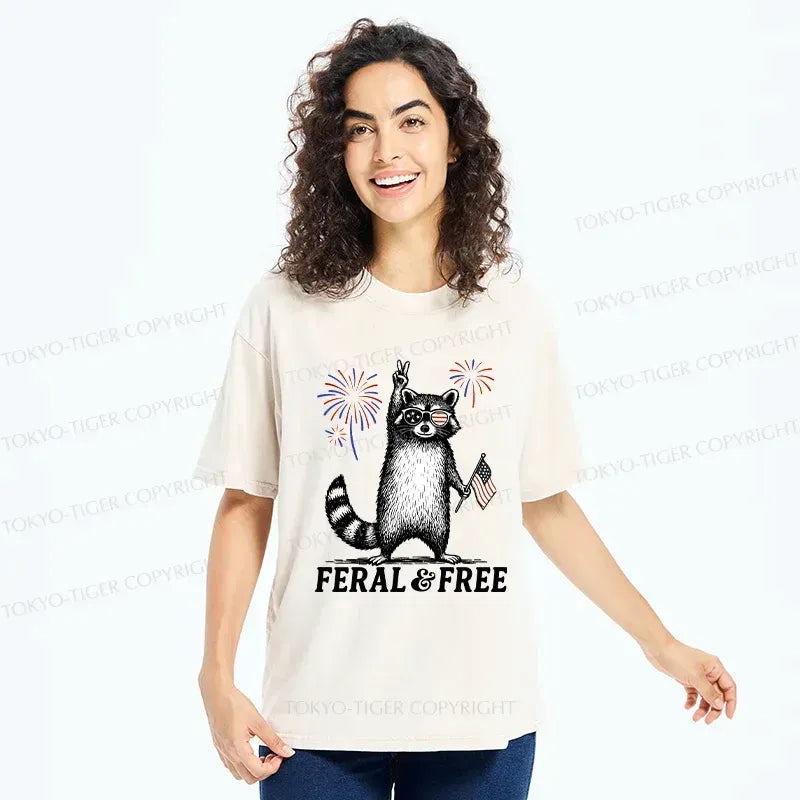 Japanese Festival Raccoon T-Shirt for Daily Wear