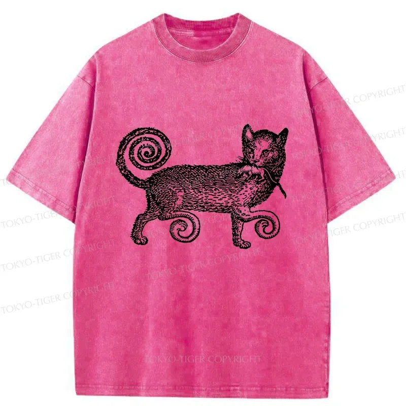 Japanese Washed Cat T-Shirt for Gift