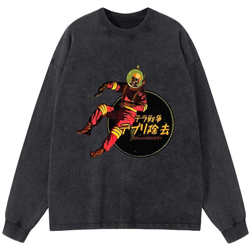 Unisex streetwear skeleton astronaut shirt
