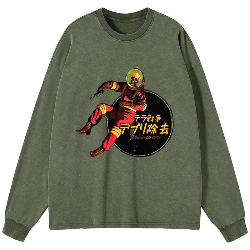 Unisex streetwear skeleton astronaut shirt