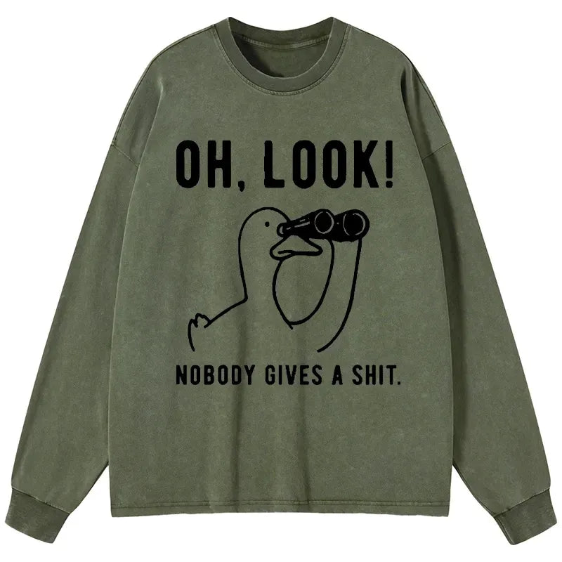 Washed Long Sleeve T-Shirt for Daily Wear
