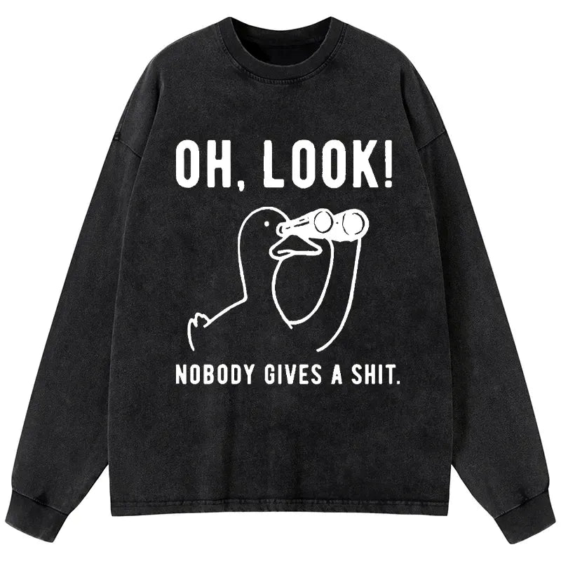 Washed Long Sleeve T-Shirt for Daily Wear
