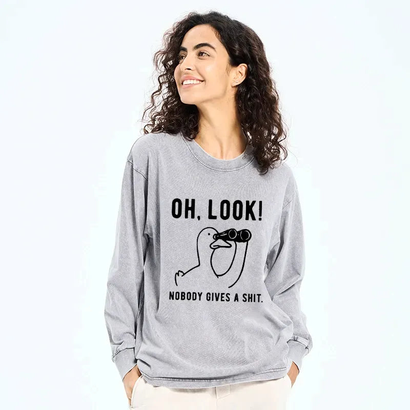 Washed Long Sleeve T-Shirt for Daily Wear