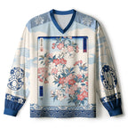 Kyoto-Lion Japanese Sakura Floral Paneled Long Sleeve Jersey