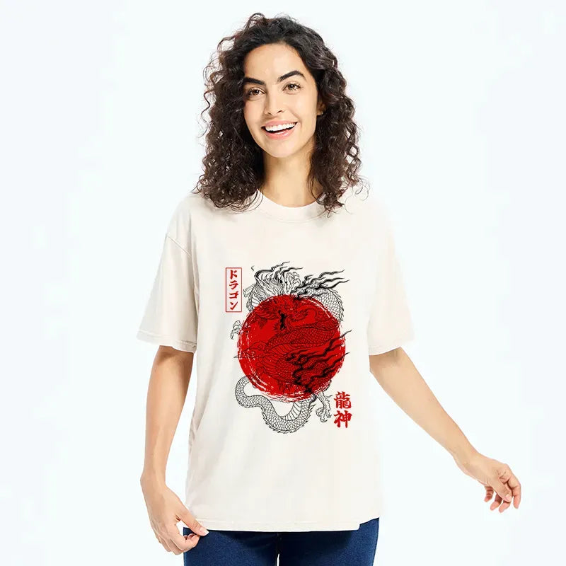 Tokyo?Tiger Dragon God Washed T-Shirt
