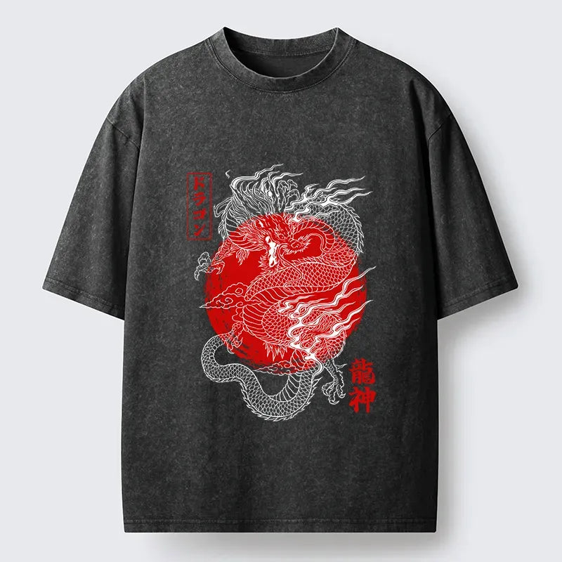 Tokyo?Tiger Dragon God Washed T-Shirt