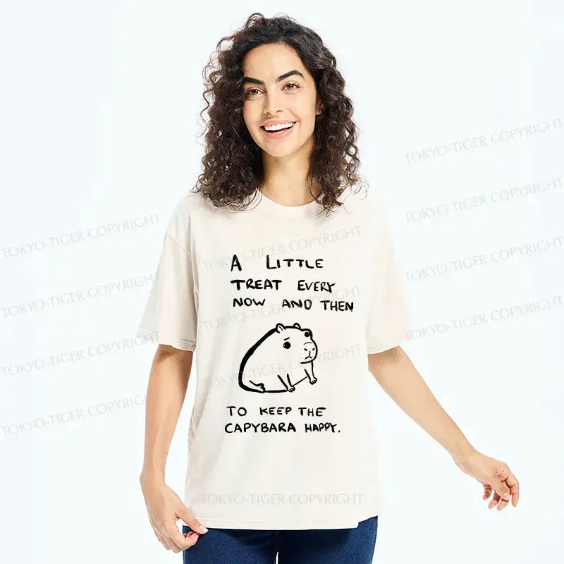 capybara washed t-shirt for daily wear