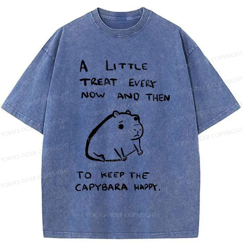 capybara washed t-shirt for daily wear