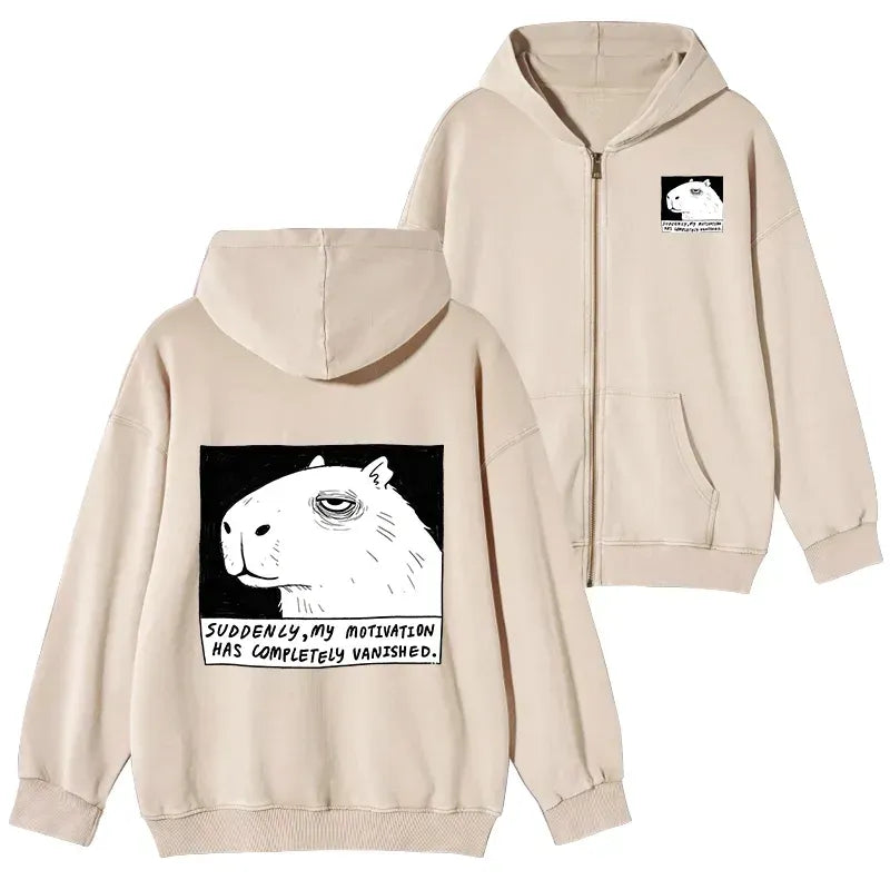 kyoto lion washed zip hoodie