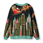 Kyoto-Lion Santa’s Midnight Flight Ugly Cardigan Sweater