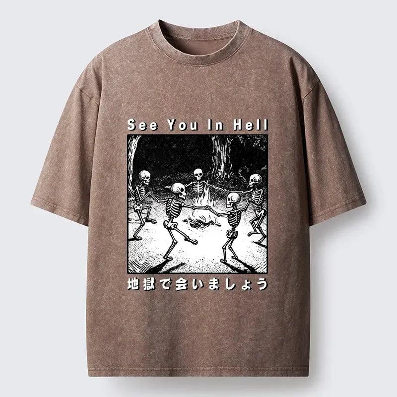 Funny Skeleton Hell Party T-Shirt