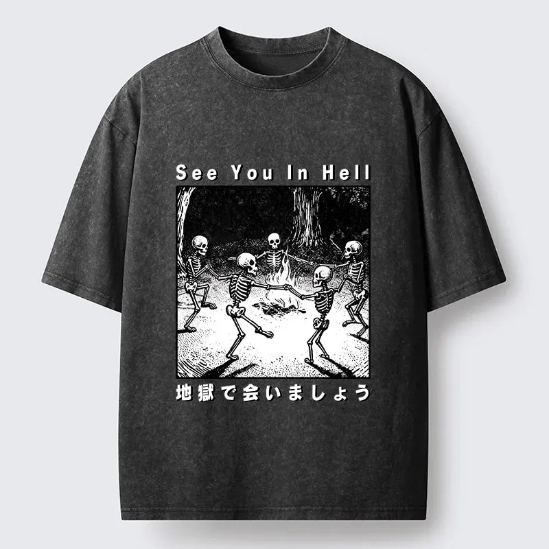 Funny Skeleton Hell Party T-Shirt