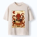 Japanese Octopus Washed T-Shirt for Streetwear