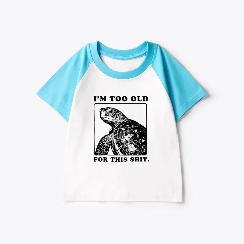 Kyoto-Lion Turtle I Quit Meme Energy Kids Raglan T-shirt