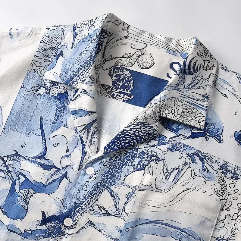 Vibrant Sea Life Aloha Shirt