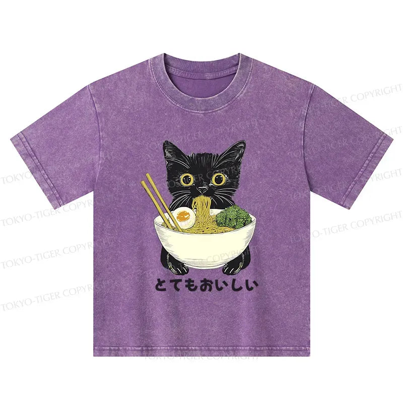 Japanese Kyoto Style Washed T-Shirt for Kids