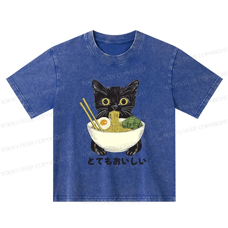 Japanese Kyoto Style Washed T-Shirt for Kids