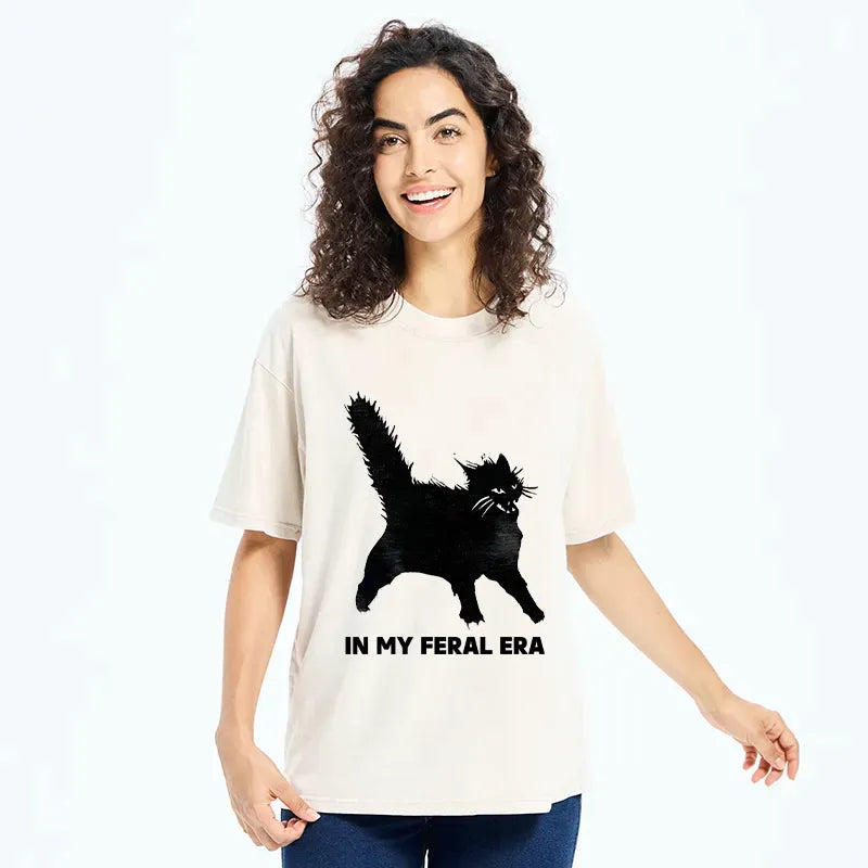 Wild Black Cat Japanese Vintage T-Shirt