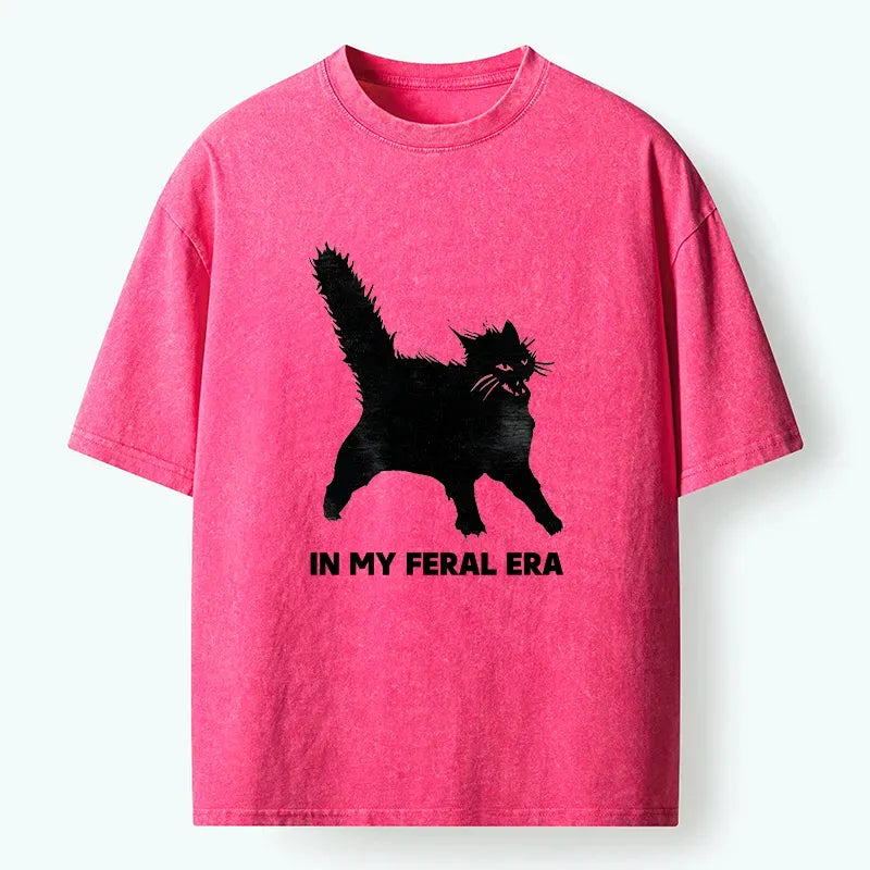 Japanese Washed Black Cat T-Shirt