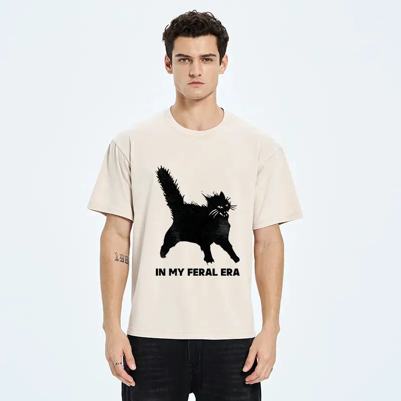 Wild Black Cat Japanese Vintage T-Shirt