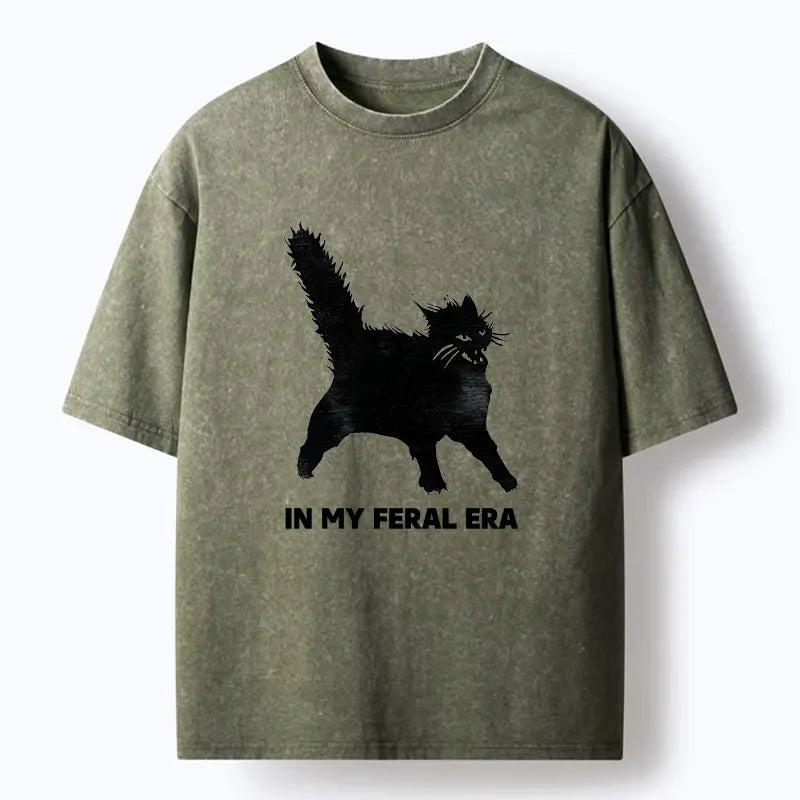 Japanese Washed Black Cat T-Shirt