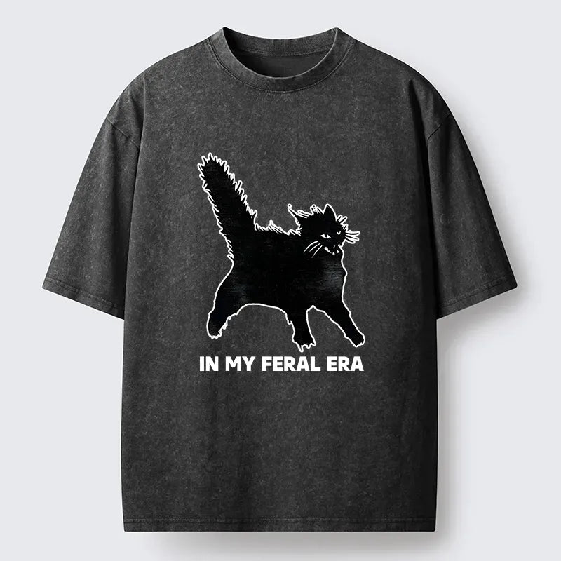 Japanese Washed Black Cat T-Shirt