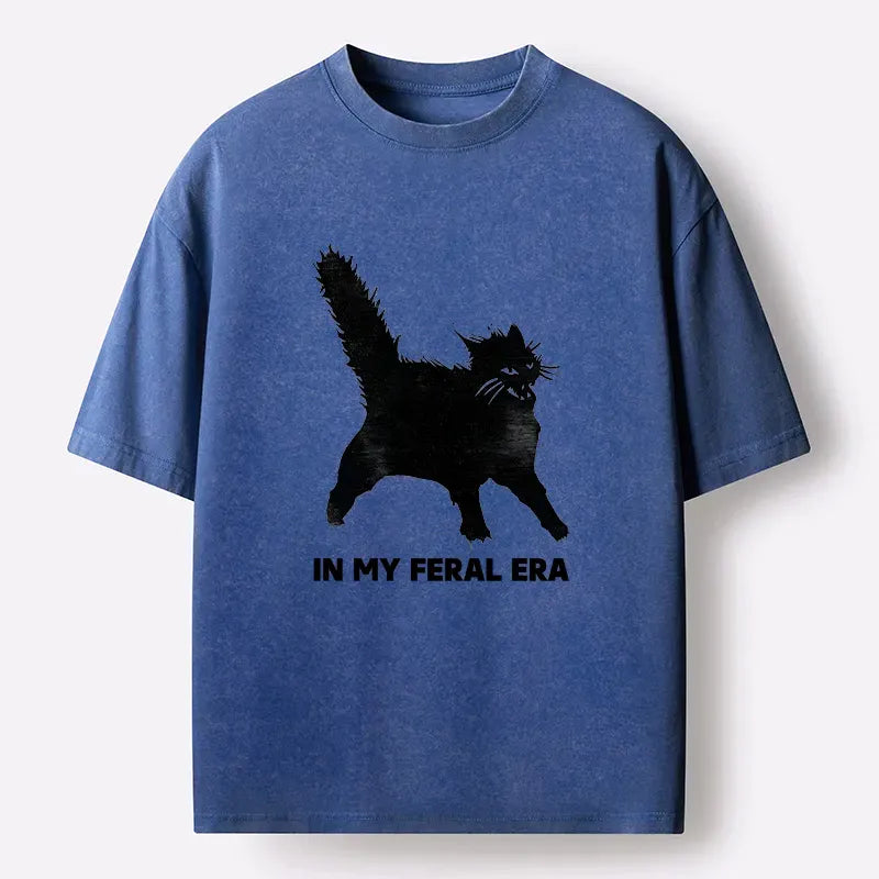 Wild Black Cat Japanese Vintage T-Shirt