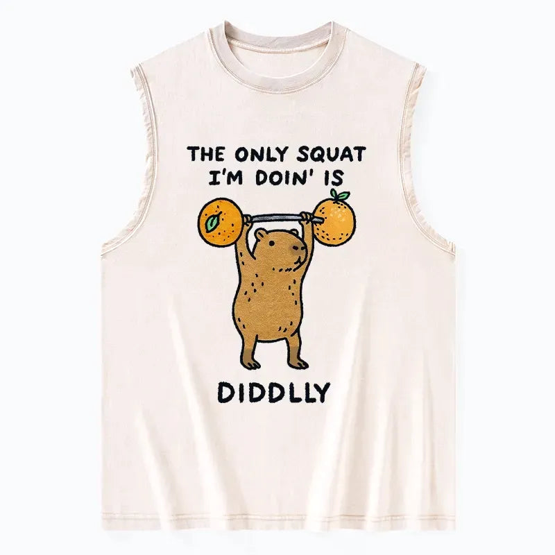 Capybara Washed Tank Top for Summer