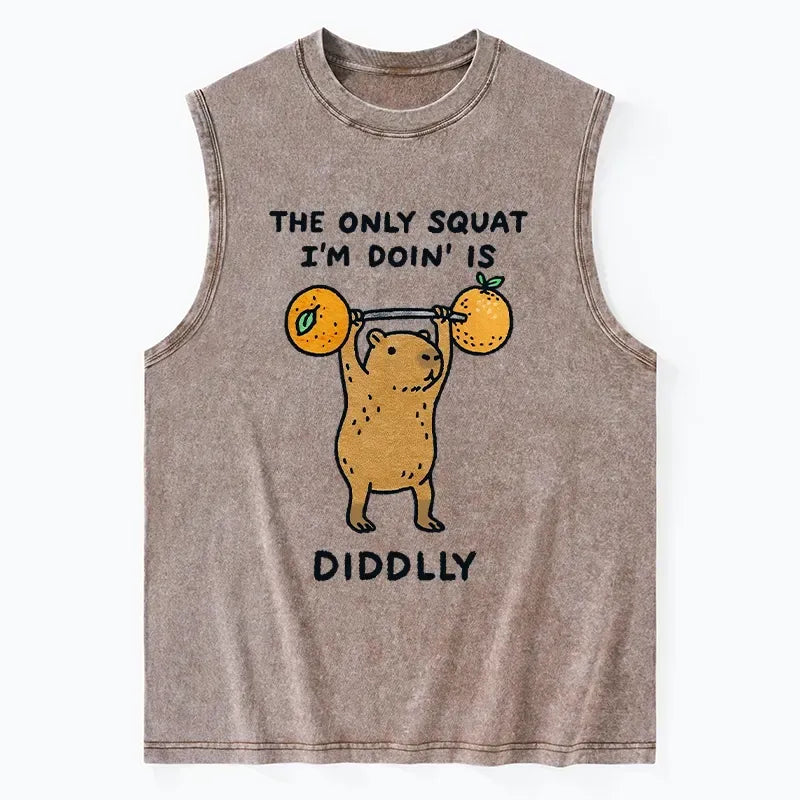 Capybara Washed Tank Top for Summer