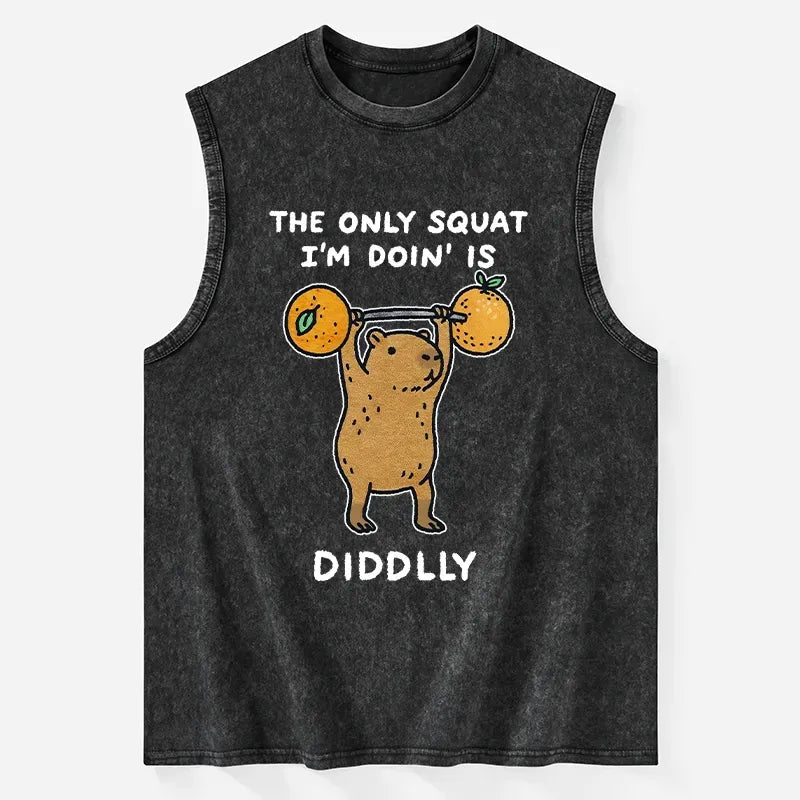 Capybara Washed Tank Top for Summer